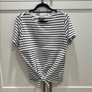 Nursing Queen Black and White Striped Shirt